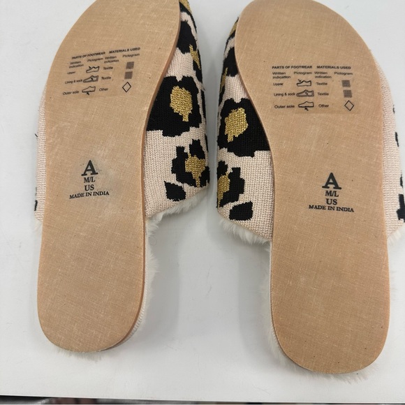 NWT Emilie Leopard Slippers Far Away from Close Animal Womens Medium Large - Picture 9 of 10